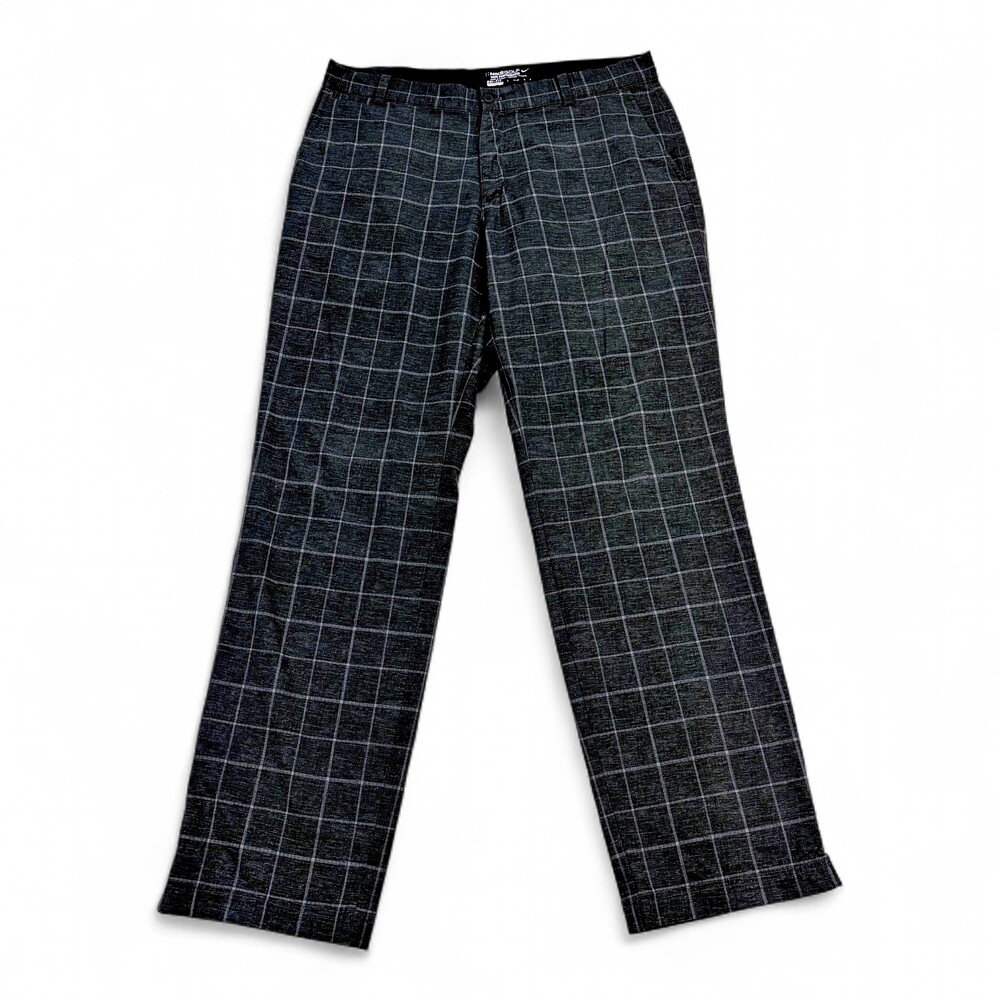 Nike Men's Plaid Joggers Size 34 - Windowpane Charcoal